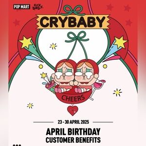Authentic CRYBABY April Birthday Limited Badge (International Version) - SEALED